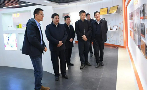 時(shí)任紹興市人大常委會(huì)主任譚志桂蒞臨材華科技參觀(guān)調(diào)研